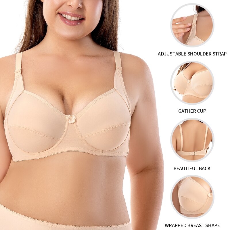 Pntutb Plus Size Clearance!Women'S Sexy and Comfortable Large Non-Ring Side  Wrap Bra Large Chest Show Small Bra Bra