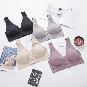 Button Maternity Nursing Breastfeeding Seamless Bra - Onnty