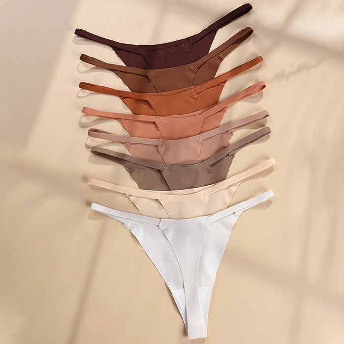 Women Sexy Ice Silk One Piece Thong G-String Panties