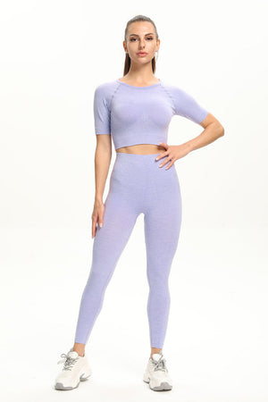 Yoga Solid Color Seamless Top ｜ Yoga Solid Color Seamless Trousers