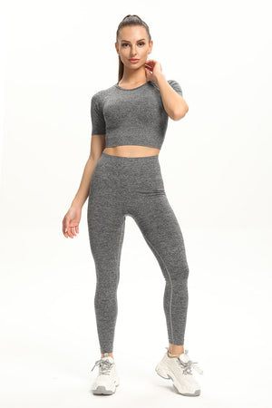 Yoga Solid Color Seamless Top ｜ Yoga Solid Color Seamless Trousers