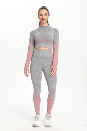 Seamless Cationic Crop Top ｜ Seamless Cationic Stripe Pants - Onnty