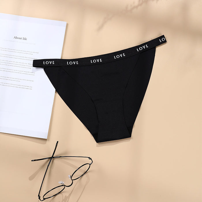 Women Sexy Ice Silk One piece Letter G-String Thong Panties