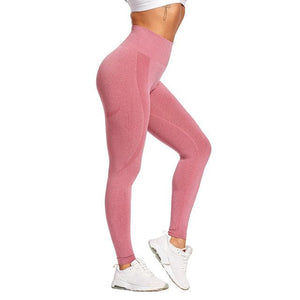 Smiley Yoga Sports Gym Fitness Workout Seamless Trousers - Onnty