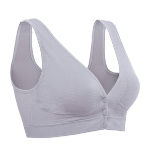 Button Maternity Nursing Breastfeeding Seamless Bra - Onnty