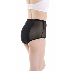 Women's Mid Waist Tulle Panel Panties Impermeable Panties