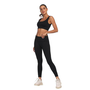 Vertical  Stripes 2 Piece Workout Suit Yoga Fitness Gym Outfit Sport Bra and Shorts Yoga Set - Onnty