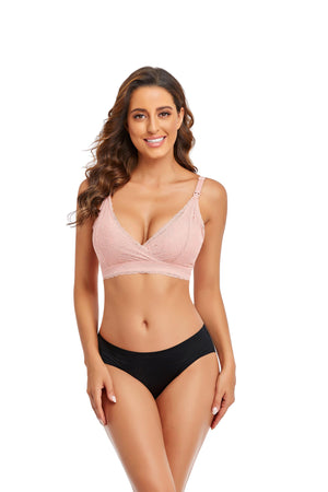 Lace Maternity Breastfeeding Seamless Nursing Bra - Onnty