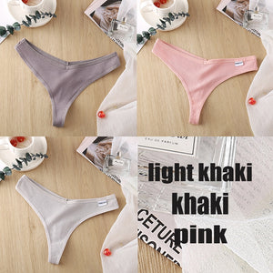 3PCS/Set Women&#39;s Panties G-string Thong Cotton Underwear Sexy Panties Female Underpants 6 Solid Color Pantys Intimates Lingerie