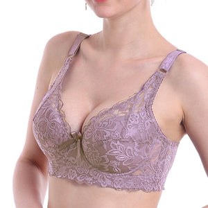 Plus Size 40 42 44 Lace Bras for Women&#39;s Bralette Crop Top Underwear Sexy Lingerie Push Up Brassiere Girl