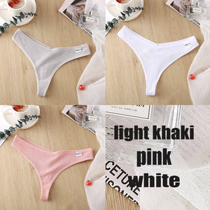 3PCS/Set Women&#39;s Panties G-string Thong Cotton Underwear Sexy Panties Female Underpants 6 Solid Color Pantys Intimates Lingerie