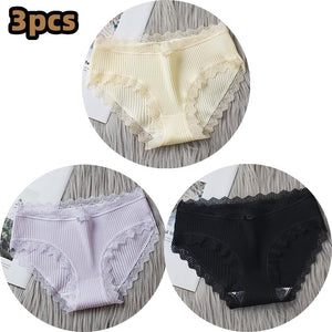 3PCS/lot Cotton Panties Women Comfortable Underwears Sexy Middle-Waisted Underpants Female Lingerie Big Size Ladies Briefs