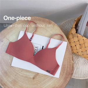 Women Cooling Gathers Wireless Bralette Bra Female Seamless Thin Bras Ladies Intimates Sexy Underwear Lingerie Push Up Brassiere