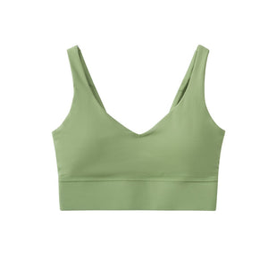 Lulu Butter Soft Fitness Bra Sexy Women Sports Top Female Tight Yoga Vest Solid Color U-shaped Back No Steel Ring With Chest Pad