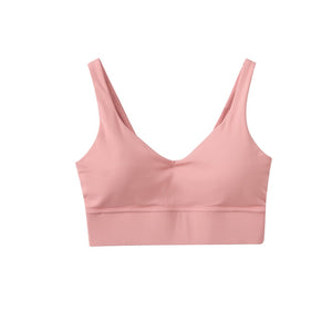 Lulu Butter Soft Fitness Bra Sexy Women Sports Top Female Tight Yoga Vest Solid Color U-shaped Back No Steel Ring With Chest Pad