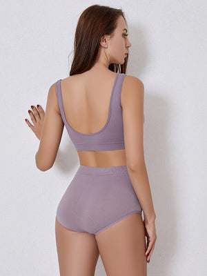 Seamless Wireless Bra Set Women Panties Underwear Set Basic Crop Tops Push Up Sports Lingerie Briefs Intimate New