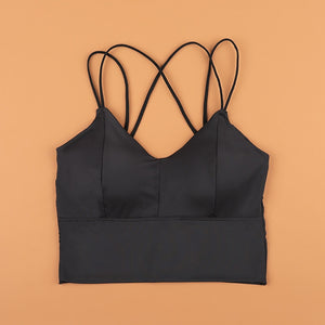 Ice Silk Beauty Back Sport Bras Women Cross Straps Top Wireless Underwear Push-Up Female Lingerie Sexy Fitness Yoga Leisure Vest