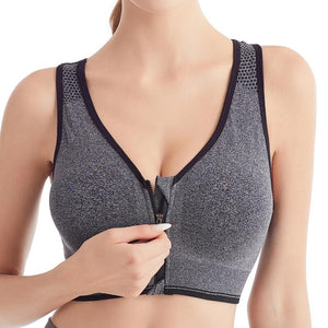 Front Zipper Sports Top Running Fitness Women&#39;s Bra Underwear Seamless Shockproof Brassiere Tops Breathable Sportswear Bralette