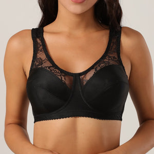 Women&#39;s Push Up Sexy Bra Lace Perspective Elastic Gathering Underwear Female Plus Size Ultra Thin Bralette Large Size Lingerie