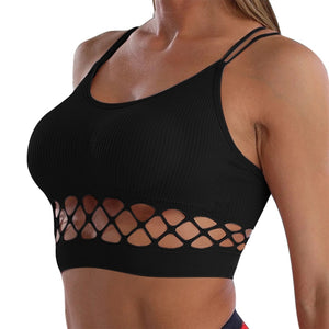 2022 New Sports Bra For Women Gym Breathable Yoga Crop Top Active Bra Black White Yoga Vest Exercise Clothes Workout Top