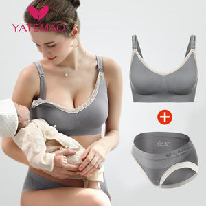 YATEMAO  Feeding Bra Sets Maternity Nursing Bra Pregnancy BreastFeeding Bra Soutien Gorge Allaitement Pregnancy Women Underwear