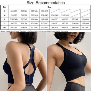 Women Sports Bra Fitness Yoga Tank Crop Top Push Up Underwear Shockproof Athletic Vest Gym Shirt Sexy Sportswear XL