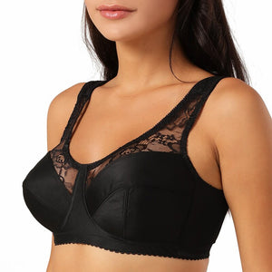 Women&#39;s Push Up Sexy Bra Lace Perspective Elastic Gathering Underwear Female Plus Size Ultra Thin Bralette Large Size Lingerie
