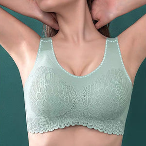 Plus Size Bras For Women Latex Seamless Bra With Gathers Pad Comfortable Bralette Push Up Brassiere Bra Vest Wireless BH