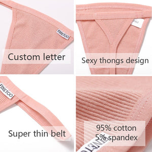 3Pcs/4Pcs Cotton Thongs Women Sexy G-string Panties M-XL Girl Underpants Low-rise T-back Underwear Female Lingerie Panty