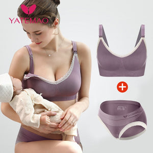 YATEMAO  Feeding Bra Sets Maternity Nursing Bra Pregnancy BreastFeeding Bra Soutien Gorge Allaitement Pregnancy Women Underwear