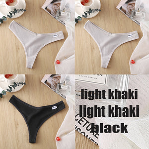 3PCS/Set Women&#39;s Panties G-string Thong Cotton Underwear Sexy Panties Female Underpants 6 Solid Color Pantys Intimates Lingerie