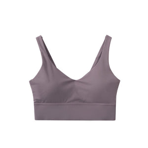 Lulu Butter Soft Fitness Bra Sexy Women Sports Top Female Tight Yoga Vest Solid Color U-shaped Back No Steel Ring With Chest Pad