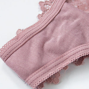 2Pcs/lot Women Sexy Lace Lingerie Temptation Low-waist Panties Embroidery Thong Transparent Hollow out Underwear Free shipping