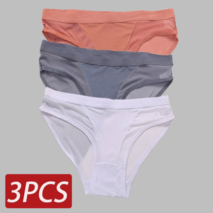 3PCS Seamless Hollow Out Women&#39;s Panties Women Briefs Transparent Low Waist Underwear Breathable Female Underpants Pantys M-2XL