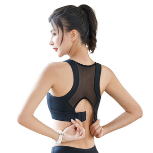 Sport Fitness Bra Woman Push Up Wirefree Adjustable Buckle Mesh Splice Breathable Nylon Gym Yoga Running Underwear Sports Bra
