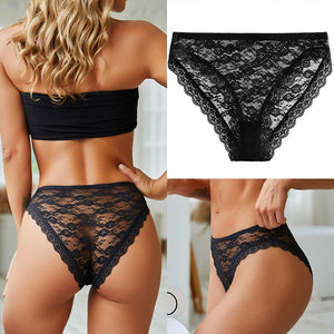 3PCS/Set Perspective Panties Sexy Women Underwear Floral Lace Panties Female Lingerie Briefs for Woman Intimate Pantys Plus Size