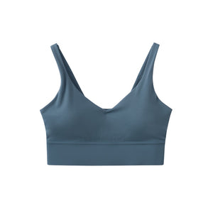 Lulu Butter Soft Fitness Bra Sexy Women Sports Top Female Tight Yoga Vest Solid Color U-shaped Back No Steel Ring With Chest Pad