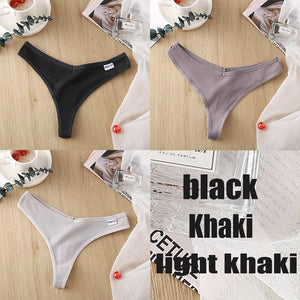 3PCS/Set Women&#39;s Panties G-string Thong Cotton Underwear Sexy Panties Female Underpants 6 Solid Color Pantys Intimates Lingerie