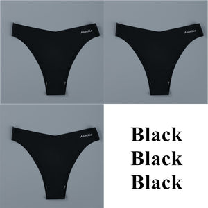 3PCS/Set Women Seamless Lingerie Female Thongs Sexy Underwear Woman Invisible Low-Rise Underpant Women&#39;s Panties Bikini Briefs