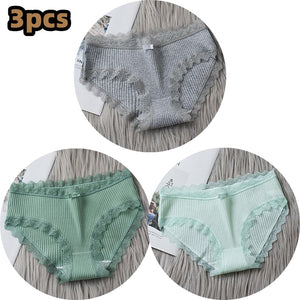 3PCS/lot Cotton Panties Women Comfortable Underwears Sexy Middle-Waisted Underpants Female Lingerie Big Size Ladies Briefs