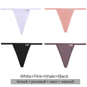 3Pcs/4Pcs Cotton Thongs Women Sexy G-string Panties M-XL Girl Underpants Low-rise T-back Underwear Female Lingerie Panty