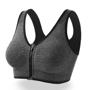 Front Zipper Sports Top Running Fitness Women&#39;s Bra Underwear Seamless Shockproof Brassiere Tops Breathable Sportswear Bralette