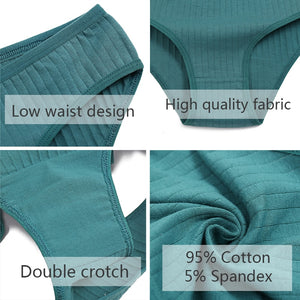 Women&#39;s Cotton Panties 3Pcs Soft Striped Women Underpants Solid Girls Briefs Sexy Female Lingerie M-XL Comfort Underwear