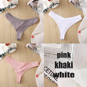 3PCS/Set Women&#39;s Panties G-string Thong Cotton Underwear Sexy Panties Female Underpants 6 Solid Color Pantys Intimates Lingerie