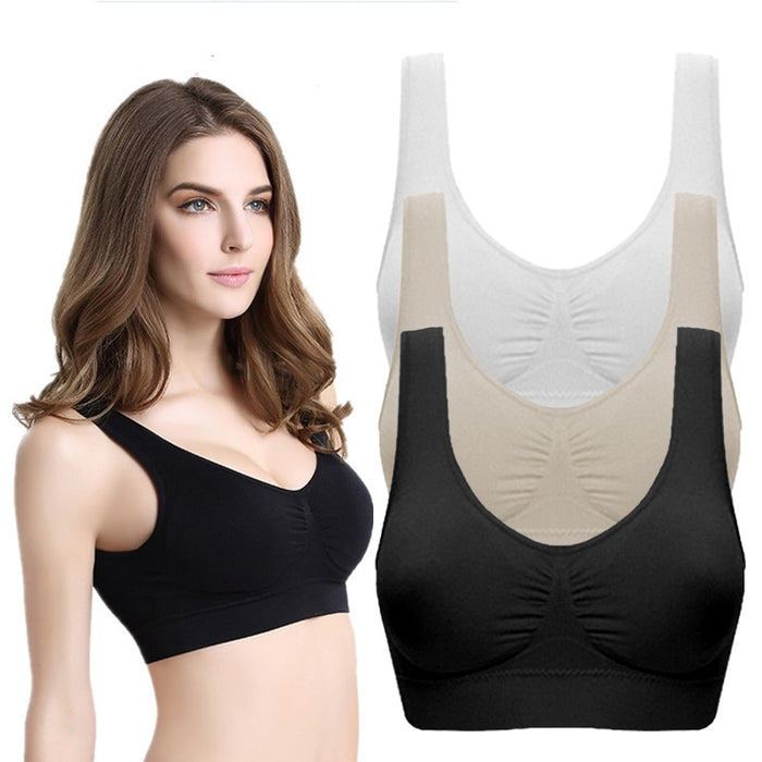 Sports Women Stretch Bra Seamless Comfort Padded Yoga Crop Top Vest Sleep Bra Wireless Bras Sleep Top Tank Female Sport Bras New