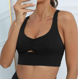 2022 Shockproof  Heyhole Women Braletee Shockproof Sports Bra Push Up Women Quick Dry Yoga Bra Sportwear