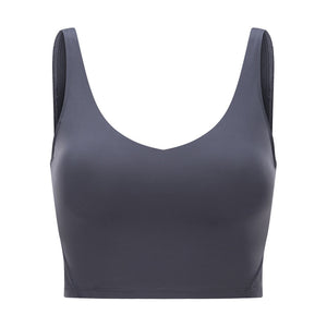 Hot Selling Wholesale Pop Women Sports Bra Tight Gym Crop Top Yoga Vest Shockproof With Chest Pad High Strength Fitness Clothing