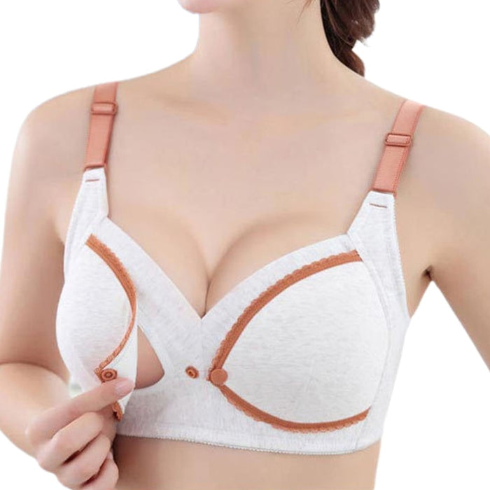 Women Maternity Feeding Nursing Bra Pregnancy Open Front Buckle Breastfeeding Bralette Wireless Lightly Padded Underwear