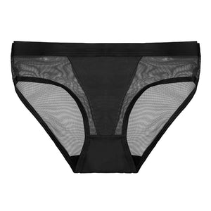 Women Mid Waist Panties Female Seamless Briefs Sexy Mesh Hollow Out Panty See-Through Underwear Girls Breathe Intimates Lingerie