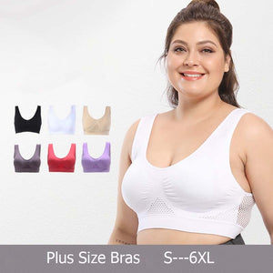 Plus Size Bras For Women Seamless Bra With Pads Big Size 5XL 6XL Fat Sister Bralette Push Up Brassiere Bra Vest Breathable BH